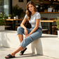 Calças Capri Cargo de Cintura Alta para Mulher