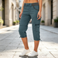 Calças Capri Cargo de Cintura Alta para Mulher