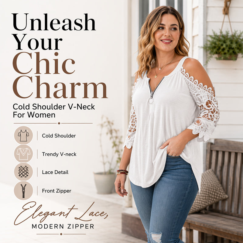 ✨👚Top feminino de renda com ombros à mostra e fecho de correr