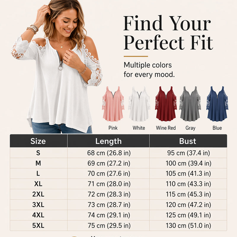 ✨👚Top feminino de renda com ombros à mostra e fecho de correr