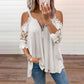 ✨👚Top feminino de renda com ombros à mostra e fecho de correr
