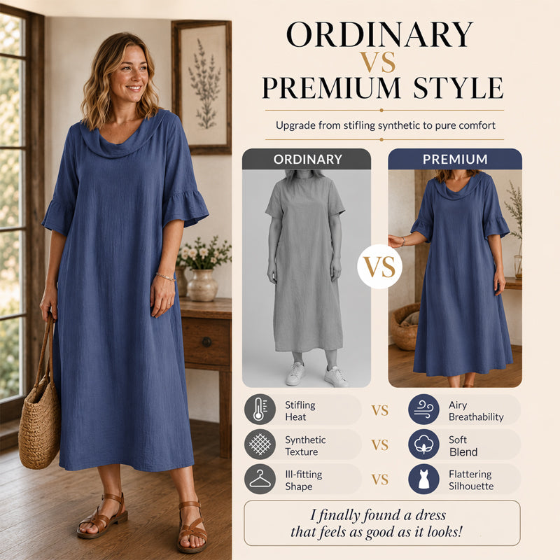 ✨👗Vestido de verão casual de gola redonda para mulher