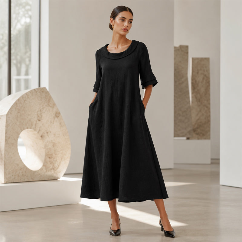 ✨👗Vestido de verão casual de gola redonda para mulher