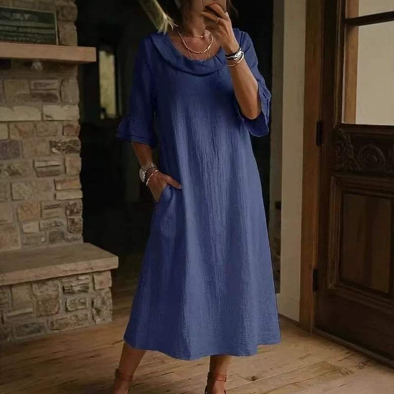 ✨👗Vestido de verão casual de gola redonda para mulher