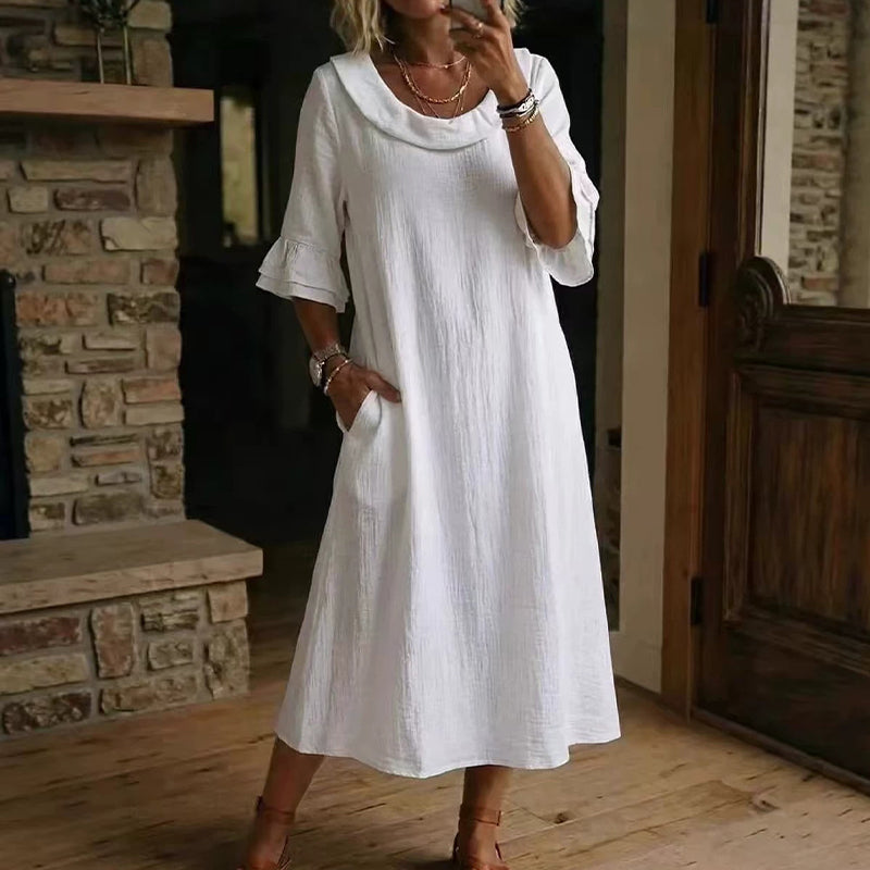 ✨👗Vestido de verão casual de gola redonda para mulher