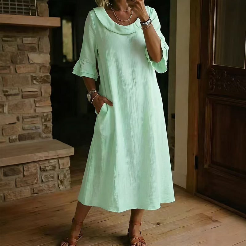 ✨👗Vestido de verão casual de gola redonda para mulher