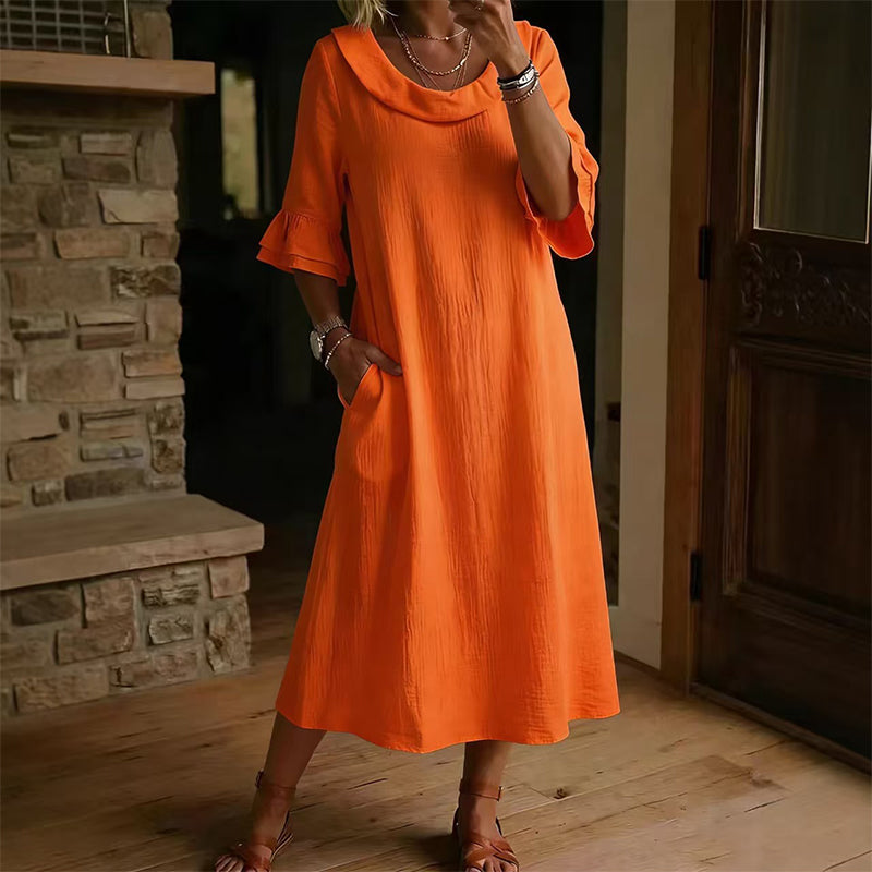 ✨👗Vestido de verão casual de gola redonda para mulher