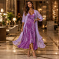 ⭐👗 Conjunto de vestido maxi floral e casaco de malha – Patchwork de renda e saia esvoaçante para uma elegância natural ✨