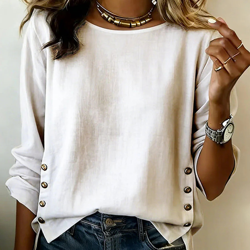 ✨🛍️Fresh Drop - Top de linho de corte descontraído – Conforto arejado e estilo clássico para dias casuais 🍃