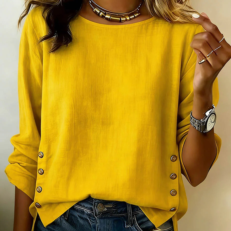 ✨🛍️Fresh Drop - Top de linho de corte descontraído – Conforto arejado e estilo clássico para dias casuais 🍃