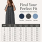 ✨👗Vestido de ganga feminino de corte largo com botões