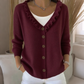 ✨👚Casaco de malha com gola com folhos para mulher