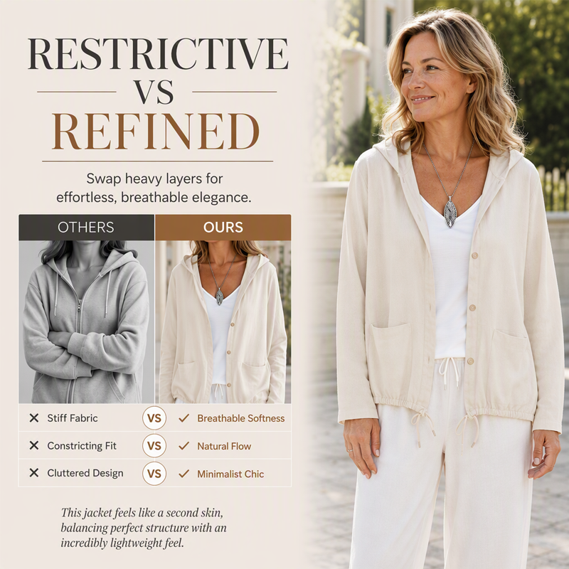 🌸Promoção quente: 50% de desconto💖Casaco casual feminino com capuz e cordão na bainha