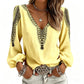 👚✨ Blusa Feminina de Manga Longa com Gola V e Estampa 3D – Estilo moderno, conforto e elegância para o dia a dia