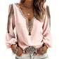 👚✨ Blusa Feminina de Manga Longa com Gola V e Estampa 3D – Estilo moderno, conforto e elegância para o dia a dia