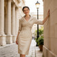 ✨Promoção Imperdível: 50% DE DESCONTO! 👗Vestido Tubarão com Gola Lapela Elegante e Bolsos