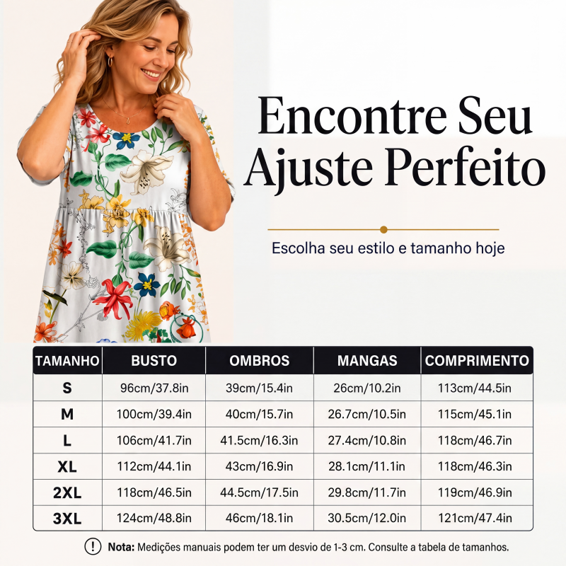 ✨Em alta agora 👗 Vestido feminino de manga curta com estampa e bolsos