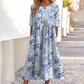 ✨Em alta agora 👗 Vestido feminino de manga curta com estampa e bolsos