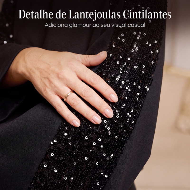 🔥 50% DESCONTO ✨ Conjunto com Lantejoulas – Chic & Confortável