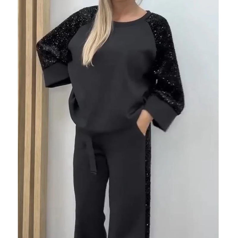 🔥 50% DESCONTO ✨ Conjunto com Lantejoulas – Chic & Confortável