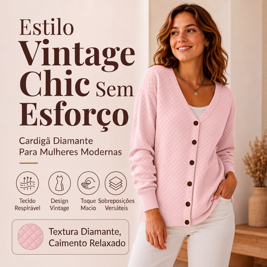 Jaqueta Casual Feminina Matelassada de Botões