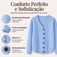 Jaqueta Casual Feminina Matelassada de Botões