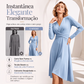 Vestido Midi Feminino Elegante com Decote em V