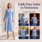 Vestido Midi Feminino Elegante com Decote em V