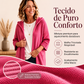 Cardigan de malha com capuz e mangas 3/4 para mulher