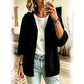 Cardigan de malha com capuz e mangas 3/4 para mulher