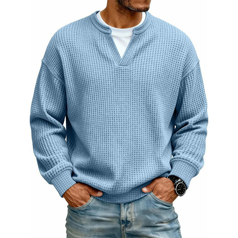 Camiseta Waffle de Conforto em Camadas