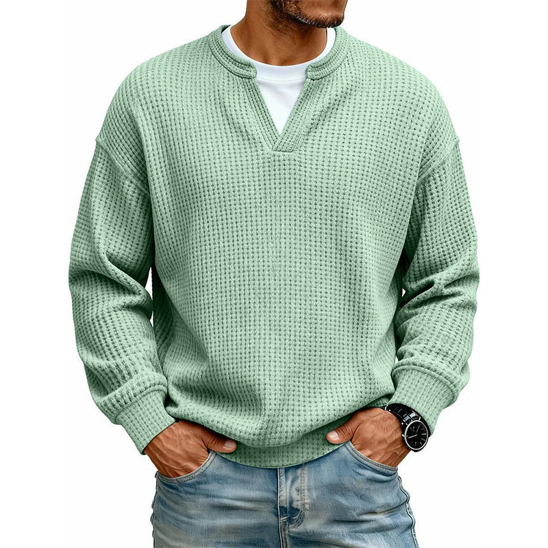 Camiseta Waffle de Conforto em Camadas