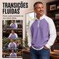 Camiseta masculina de trama waffle com zíper de quarto de comprimento