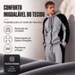 Conjunto de moletom com zíper e calça de moletom com blocos de cores para homem