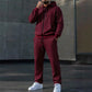 Conjunto de moletom com zíper e calça de moletom com blocos de cores para homem