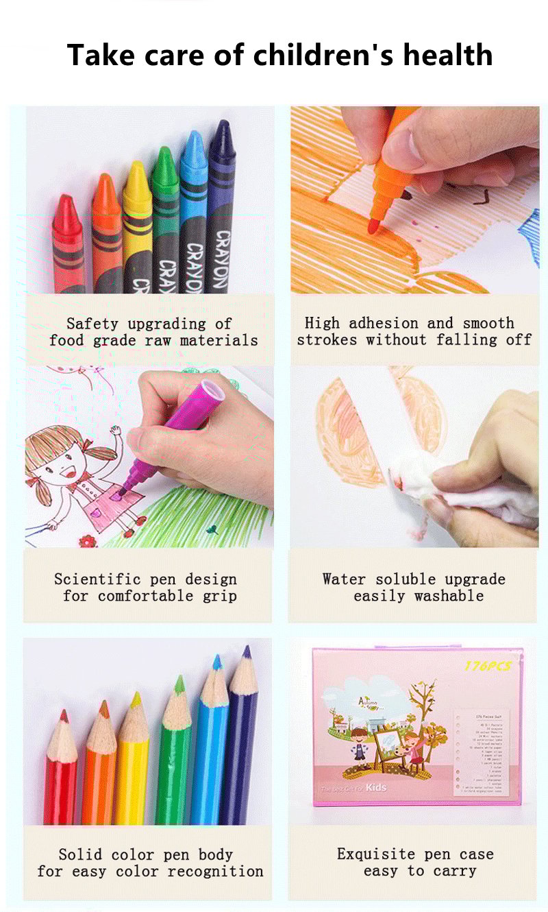 Deluxe 6-i-1 Art Creativity Set (den bästa presenten för barn)