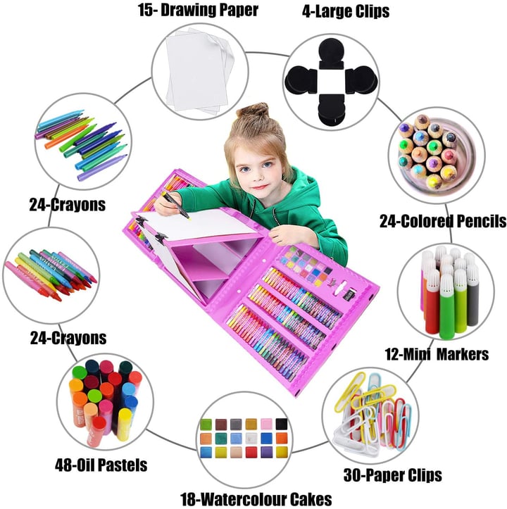Deluxe 6-i-1 Art Creativity Set (den bästa presenten för barn)